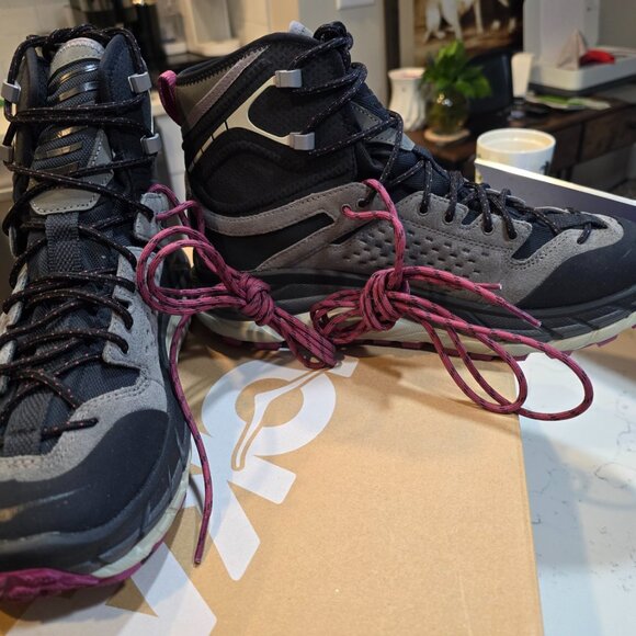 HOKA ONE TOR ULTRA HI WP Hiking Shoe Boot Black MAGNET SIZE 10 GORE-TEX GTX NEW - Picture 2 of 14